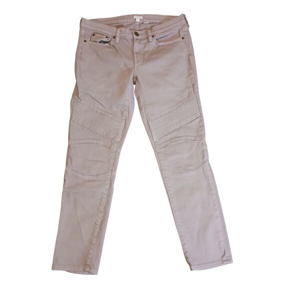 J.Crew Stretch Womens Moto Jeans 5-pocket‎ Design Denim Seam Detailing Size 27 - Picture 1 of 9